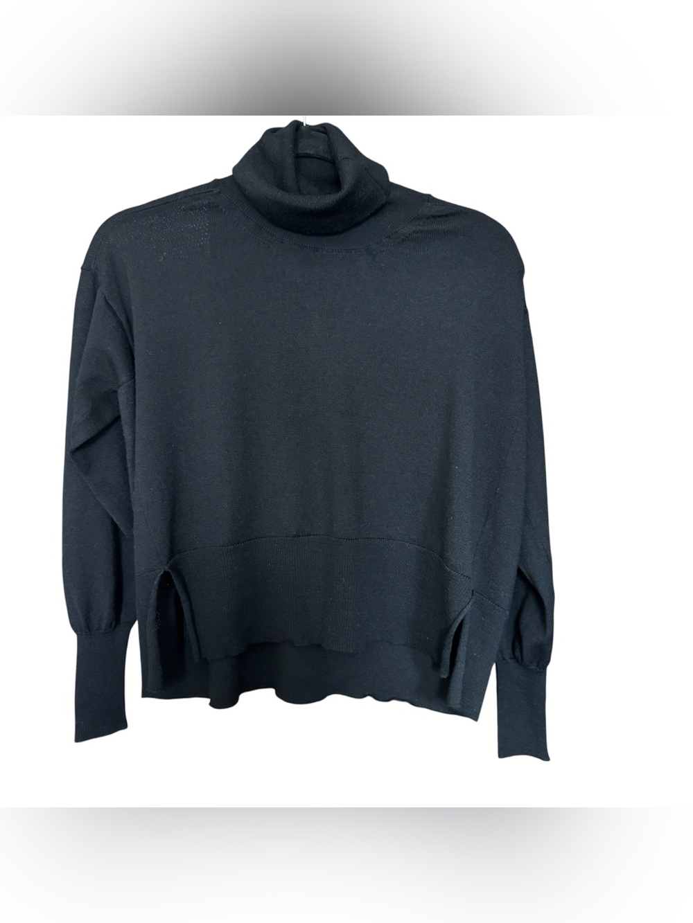 MM6 Maison Margiela Black Cropped Wool Turtleneck Sweater Sz XS